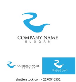 River Logo vector icon illustration design template