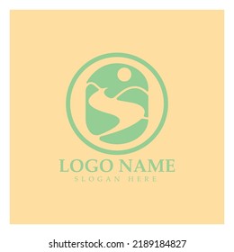 River Logo vector icon illustration design template