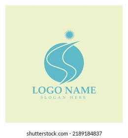 River Logo vector icon illustration design template