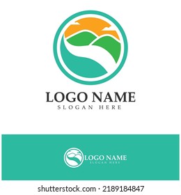 River Logo vector icon illustration design template
