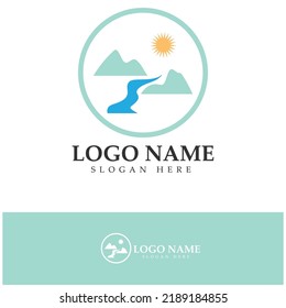 River Logo vector icon illustration design template