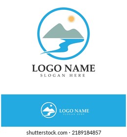 River Logo vector icon illustration design template