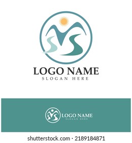 River Logo vector icon illustration design template