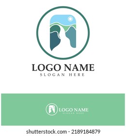 River Logo vector icon illustration design template