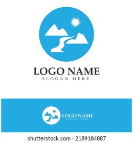 River Logo vector icon illustration design template