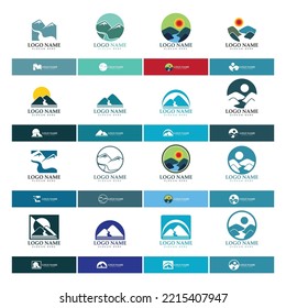 River Logo vector icon illustration design template