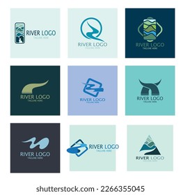 River Logo vector icon illustration design template