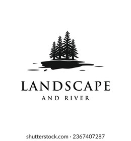 River Logo vector icon illustration design template