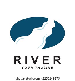 river logo vector with slogan template