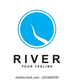 river logo vector with slogan template