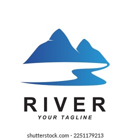 river logo vector with slogan template