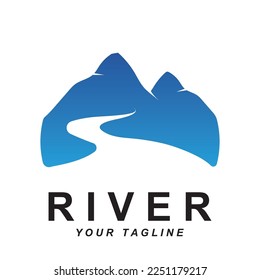 river logo vector with slogan template