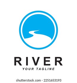 river logo vector with slogan template