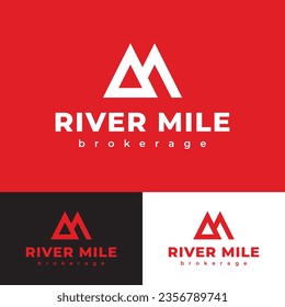 RIVER MILE logo can be used for creating businesses for Brokerage Companies, Stock Screeners, Investment Groups, Real-estate Agencies, and Finance Consultants. 