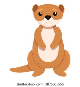 Icono del río mink. Caricatura del icono del vector del mink del río para el diseño web aislado en fondo blanco