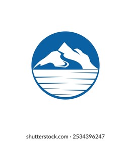 River Mountain Icon And Symbol Vector illustration