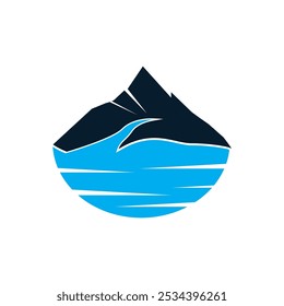 Icono De River Mountain Y Ilustración vectorial De Símbolo