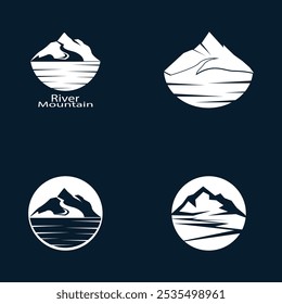 River Mountain Icon And Symbol Vector illustration