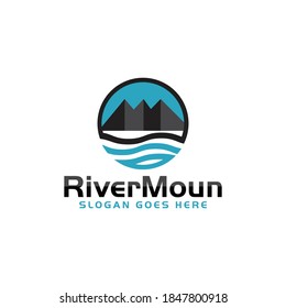 River Mountain Logo Design Template