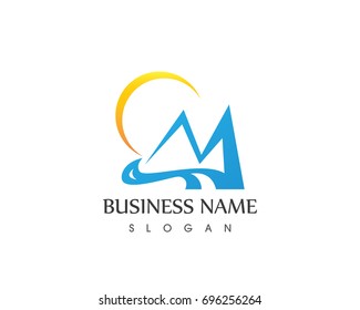 River Mountain Logo Design Template
