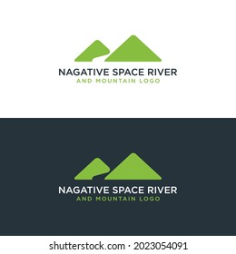 RIVER AND MOUNTAIN NEGATIVE SPACE LOGO