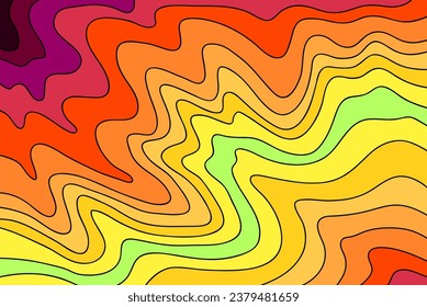 River mountain terrain lines with color