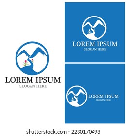 Diseño de iconos de vectores de montaña