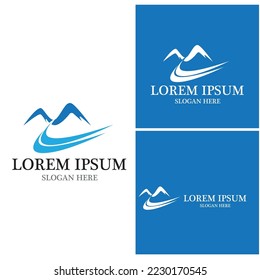River mountain vector icon illustration design
