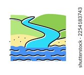 river mouth color icon vector. river mouth sign. isolated symbol illustration