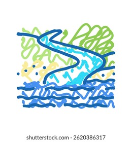 river mouth doodle icon sketch vector. river mouth sign. isolated symbol illustration