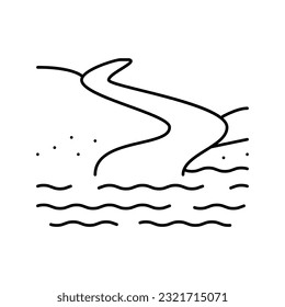 river mouth line icon vector. river mouth sign. isolated contour symbol black illustration