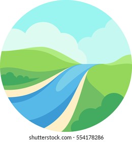 River Nature Stock Vector (Royalty Free) 554178286 | Shutterstock