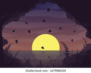 River nature by sun light