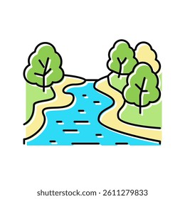 river nature color icon vector. river nature sign. isolated symbol illustration