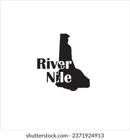 River Nile map and black lettering design on white background