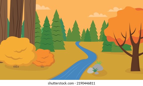 river on the background of autumn nature