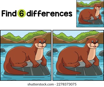 River Otter Animal Find The Differences