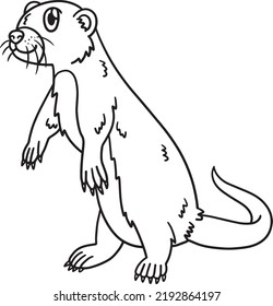 River Otter Isolated Coloring Page for Kids