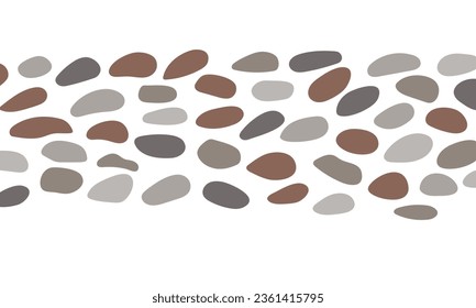 River pebbles path. Natural stone path. Garden design. Vector.
