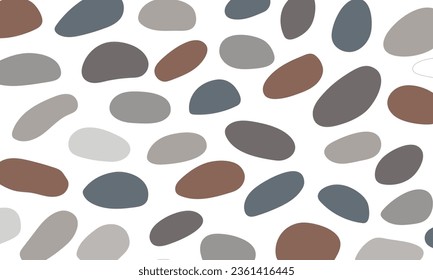 River pebbles path. Natural stone path isolated on white. Garden yard design. Vector.
