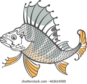 Hand Drawn Outline Koi Fish Japanese Stock Vector (Royalty Free ...