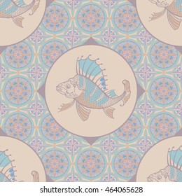 River perch. Seamless pattern