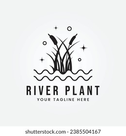 river plant silhouette logo vector illustration design