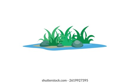 River plant silhouette white background vector illustration  for use.