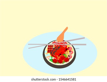 River prawn spicy soup Ramen