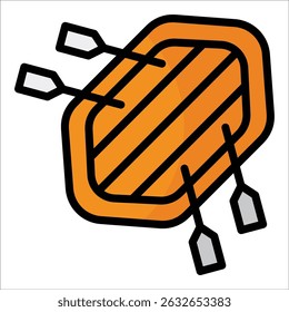 River Raft Icon Element For Design