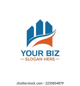 River Real estate logo design template for various business or company