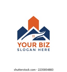 River Real estate logo design template for various business or company