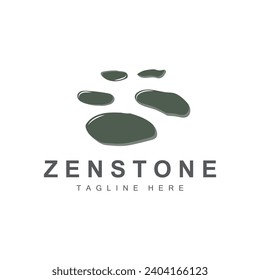 River Rock Design Balance Rock Logo Illustration Symbol Template