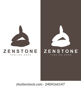 River Rock Design Balance Rock Logo Illustration Symbol Template